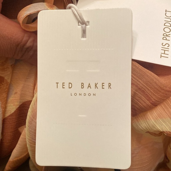 NWT TED BAKER LONDON Pegaia Sleeve Detail Mini Dress on Coral, size US 6 - Picture 13 of 15